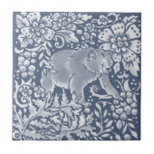Blauw Beer Woodland Forest Animal Faces R Tegeltje (Voorkant)