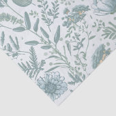 Blauw behang Floral Tissuepapier (Detail)