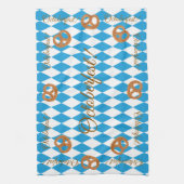 Blauw Beiers Octoberfest Pretzels Theedoek (Verticaal)