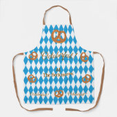 Blauw Beiers Oktoberfest Pretzels PERSONALISEREN Schort (Voorkant)