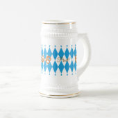 Blauw Beierse Prost! Brezel NAAM Bierpul (Voorkant rechts)
