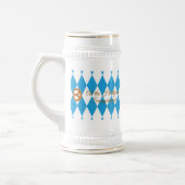 Blauw Beierse Prost! Brezel NAAM Bierpul (Links)