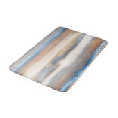 Blauw beige Abstracte strepen Badmat (Gekanteld)