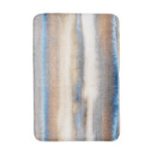 Blauw beige Abstracte strepen Badmat (Voorkant Verticaal)