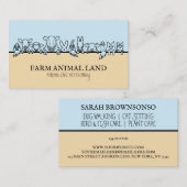 Blauw Beige Boerderij Animal Watch Veterinary Visitekaartje (Voorkant / Achterkant)