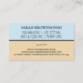 Blauw Beige Boerderij Animal Watch Veterinary Visitekaartje (Achterkant)