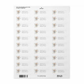 Blauw & Beige Boho Bloemen Retouradreslabel 2 Etiket (Full Sheet)
