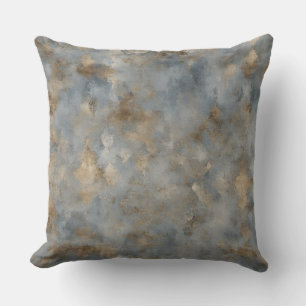 Blauw Beige Bruin Print Kussen