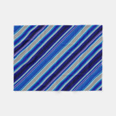 Blauw Beige en Lavendel Strepen Fleece Deken (Voorkant (Horizontaal))