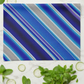Blauw Beige en Lavendel Strepen Theedoek (Gevouwen)