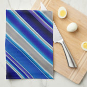 Blauw Beige en Lavendel Strepen Theedoek (Quarter Fold)