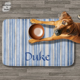 Blauw Beige Gestreepte Minimalistische Huisdiermat Badmat