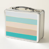 Blauw beige goud Custom Summer Color Block Stripes (Achterkant)