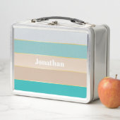 Blauw beige goud Custom Summer Color Block Stripes (In situ)