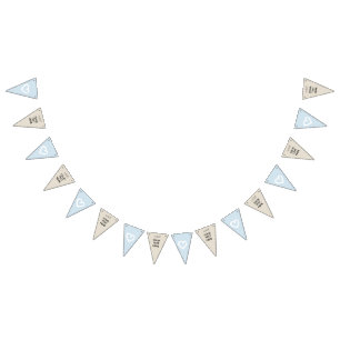 Blauw Beige Hartjes jongens huwelijksfeest PERSONA Vlaggetjes