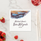 Blauw, beige, karamel Bar Mitzvah Napkins Servet (Insitu)