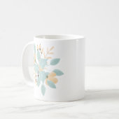 Blauw beige pastel winter botanische illustratie koffiemok (Voorkant links)