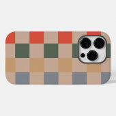 Blauw Beige Sinaasappel Bruin geruit Gingham Patro Case-Mate iPhone Case (Achterkant (horizontaal))