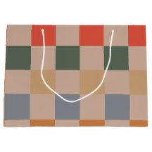 Blauw Beige Sinaasappel Bruin geruit Gingham Patro