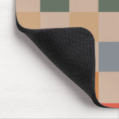 Blauw Beige Sinaasappel Bruin geruit Gingham Patro Muismat (Hoek)