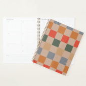 Blauw Beige Sinaasappel Bruin geruit Gingham Patro Planner (Display)
