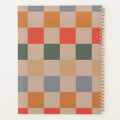 Blauw Beige Sinaasappel Bruin geruit Gingham Patro Planner (Achterkant)