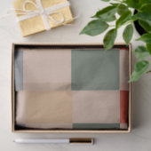 Blauw Beige Sinaasappel Bruin geruit Gingham Patro Tissuepapier (Geschenk)