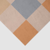 Blauw Beige Sinaasappel Bruin geruit Gingham Patro Tissuepapier (Detail)