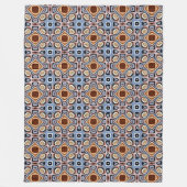 Blauw Beige Taupe Donkerbruine Tribe Art Fleece Deken (Voorkant)