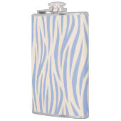Blauw & Beige Zebra Streep Fles – Stijlvol Dier Heupfles (Links)