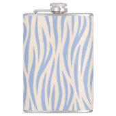 Blauw & Beige Zebra Streep Fles – Stijlvol Dier Heupfles (Voorkant)
