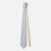 Blauw & Beige Zebra Streep Heren Das – Stijlvol Di (Voorkant)