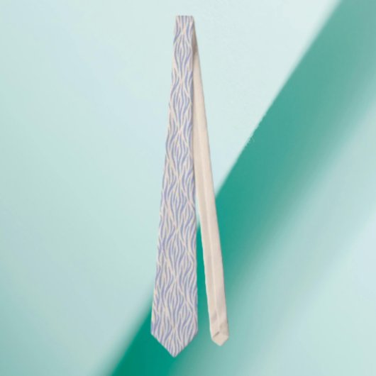 Blauw & Beige Zebra Streep Heren Das – Stijlvol Di
