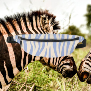 Blauw & Beige Zebraprint Heuptasje – Stijlvol