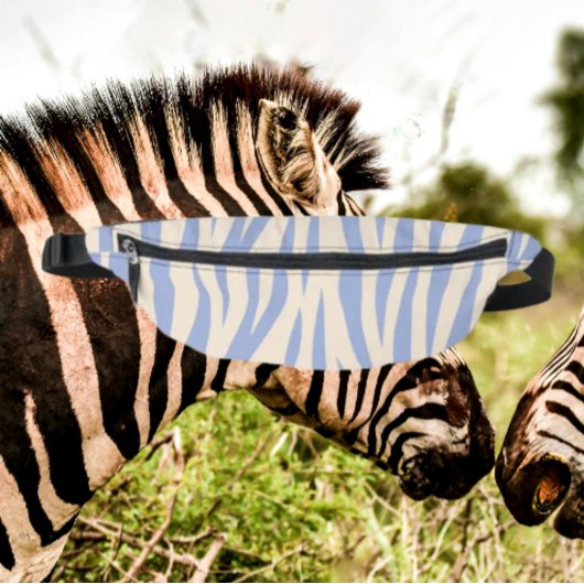 Blauw & Beige Zebraprint Heuptasje – Stijlvol