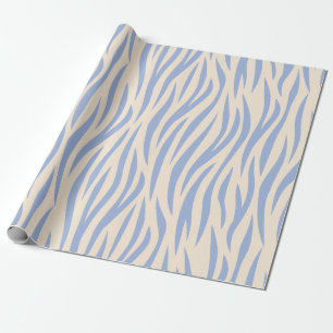 Blauw & Beige Zebrastreep Inpakpapier – Stijlvol