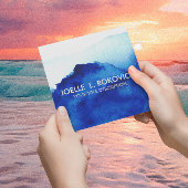 BLAUW/beklemd  Waterverf Blauw Vierkante Visitekaartje