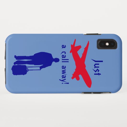 Blauw —bel me Case-Mate iPhone case (Achterkant (horizontaal))