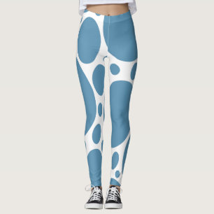 Blauw bellenpatroon leggings