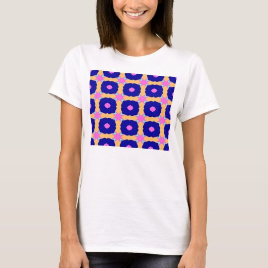 blauw bellenpatroon t-shirt (Voorkant)