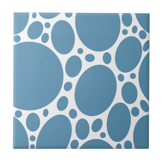 Blauw bellenpatroon tegeltje (Voorkant)