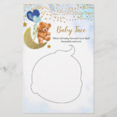 Blauw beren babyshower babyface (Voorkant)