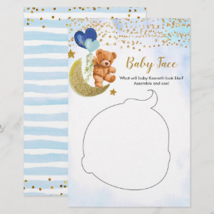 Blauw beren babyshower babyface