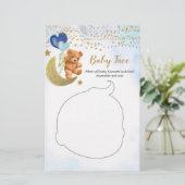 Blauw beren babyshower babyface (Staand voorkant)