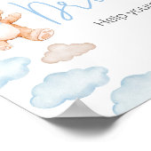 Blauw Beren ballon Baby shower Drinken Poster (Hoek)