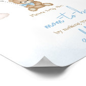 Blauw Beren ballon Baby shower Envelope Station Poster (Hoek)