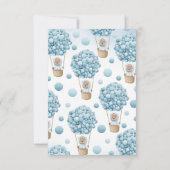 Blauw Beren ballon Baby shower Kaart (Achterkant)