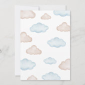 Blauw Beren ballon Baby shower Kaart (Achterkant)