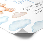 Blauw Beren ballon Baby shower Late Night Luiers Poster (Hoek)