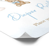 Blauw Beren ballon Baby shower luier Raffle Poster (Hoek)